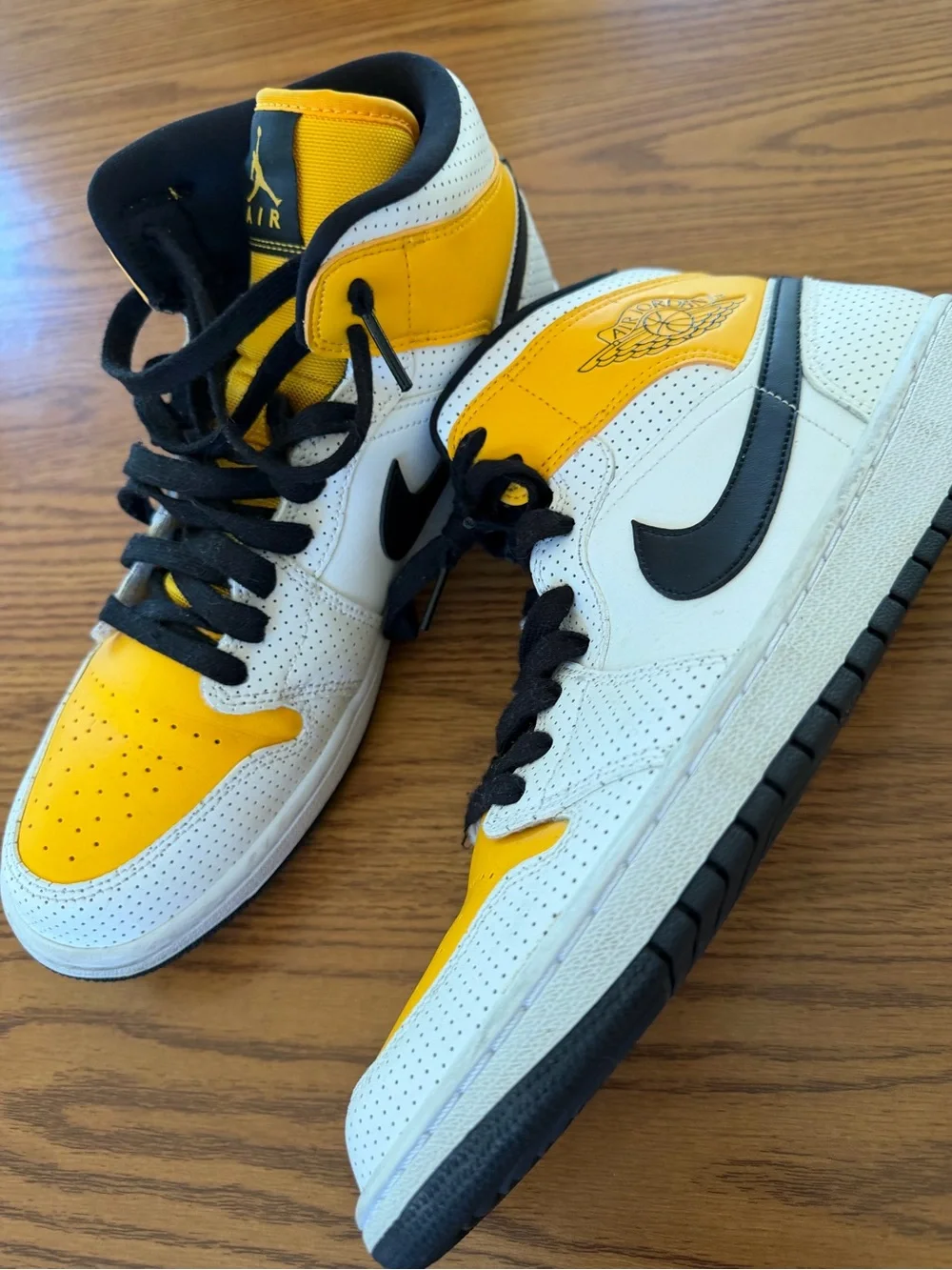 Jordan Men’s High-Top Sneakers — White & Yellow